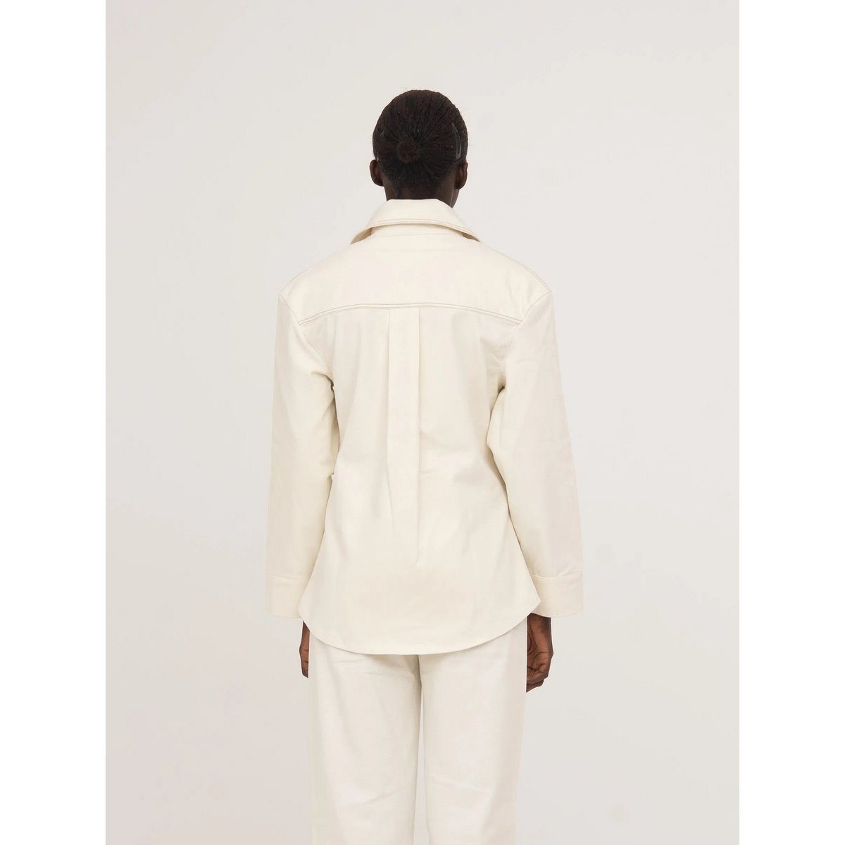Agenda Cream Fitted Denim Over Shirt