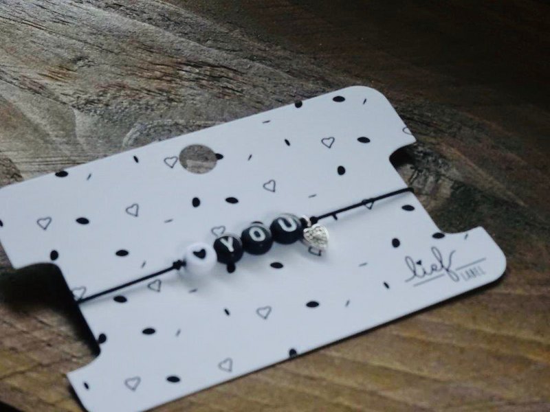 Bracciale Ti amo Bianco e nero