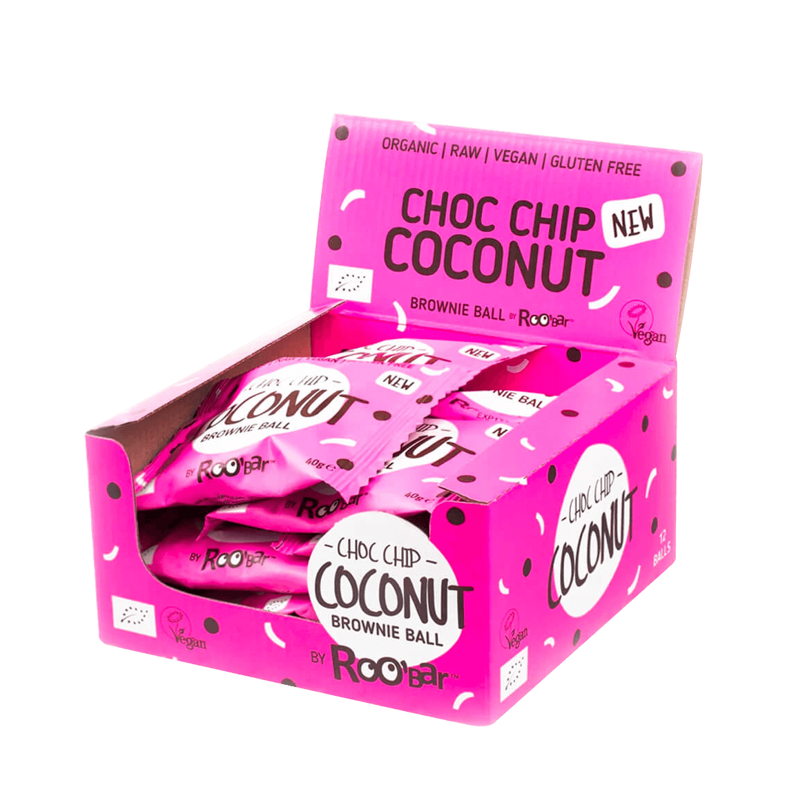 Brownie Ball Coconut Choc Chip, organic, Roobar, 40g