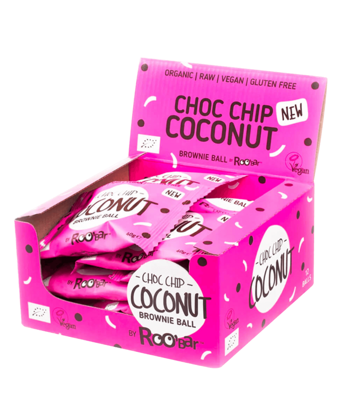 Brownie Ball Coconut Choc Chip, organic, Roobar, 40g