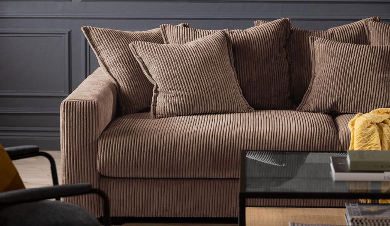 ELSA 3-seater sofa Nougat removable & washable covers