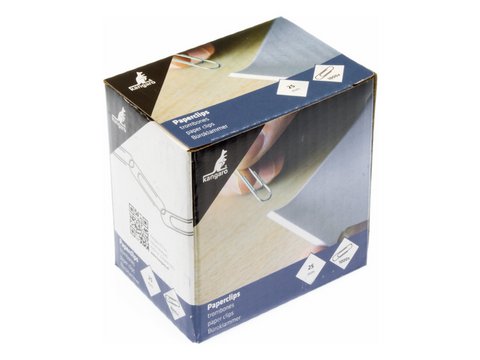 Paper clips Kangaro 25 mm round box 1000 pieces, galvanized