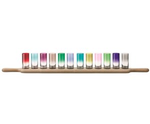 L.S.A. - Paddle Wodka Set met Serveerplank Set van 12 Stuks Assorti - Multicolor