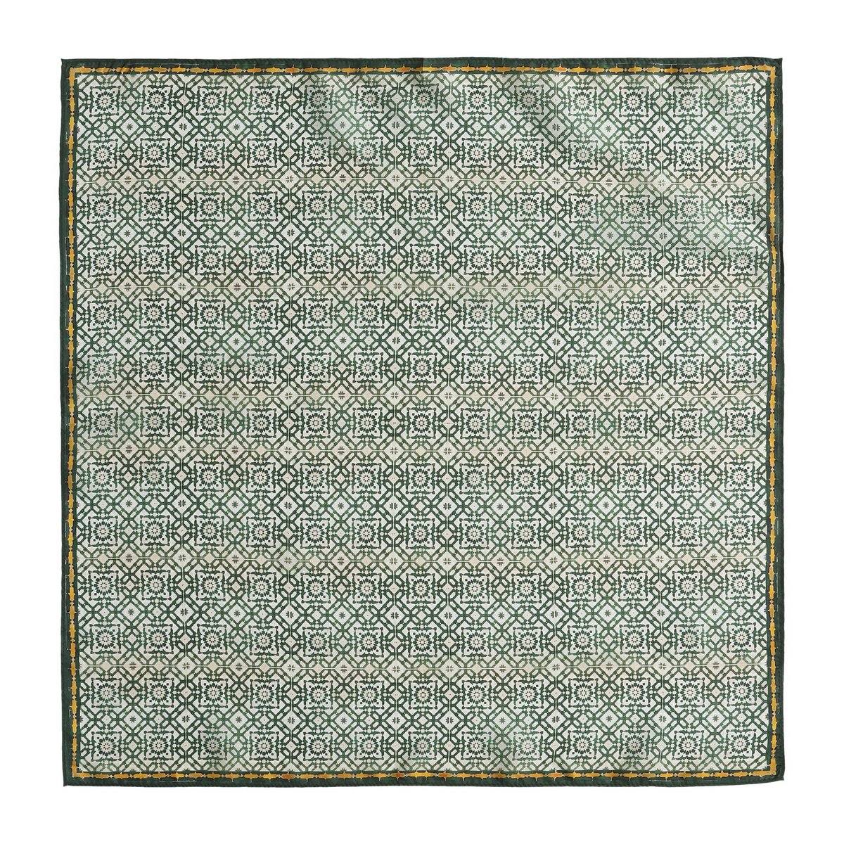 Green Silk Square Scarf Azahar