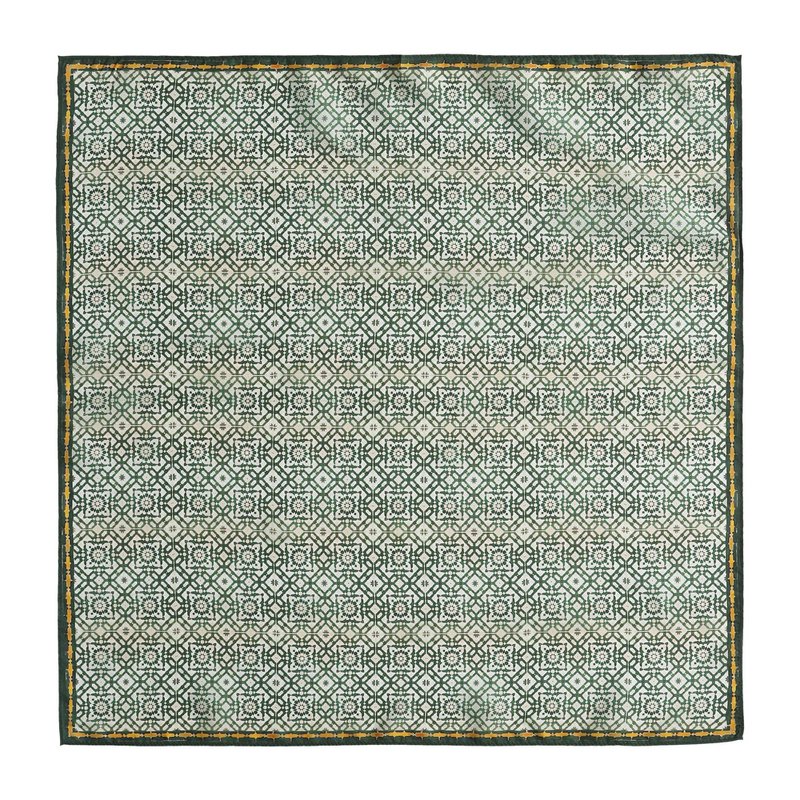 Green Silk Square Scarf Azahar