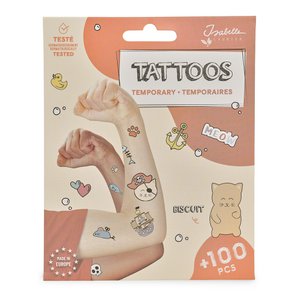 Temporary tattoos - Biscuit de Kat - 4 sheets with + 100 tattoos