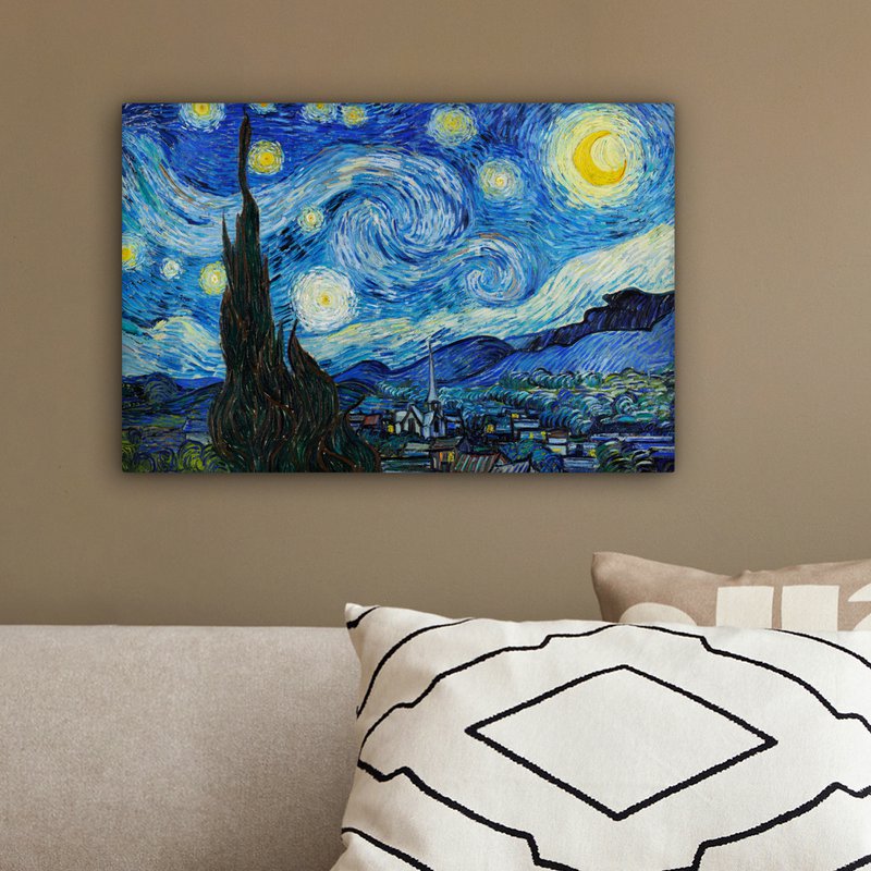 Canvas Maleri - Wall Decoration - De Sterrennacht - Vincent Van Gogh