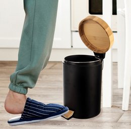 Bin metal con pedale nero nero 3 l