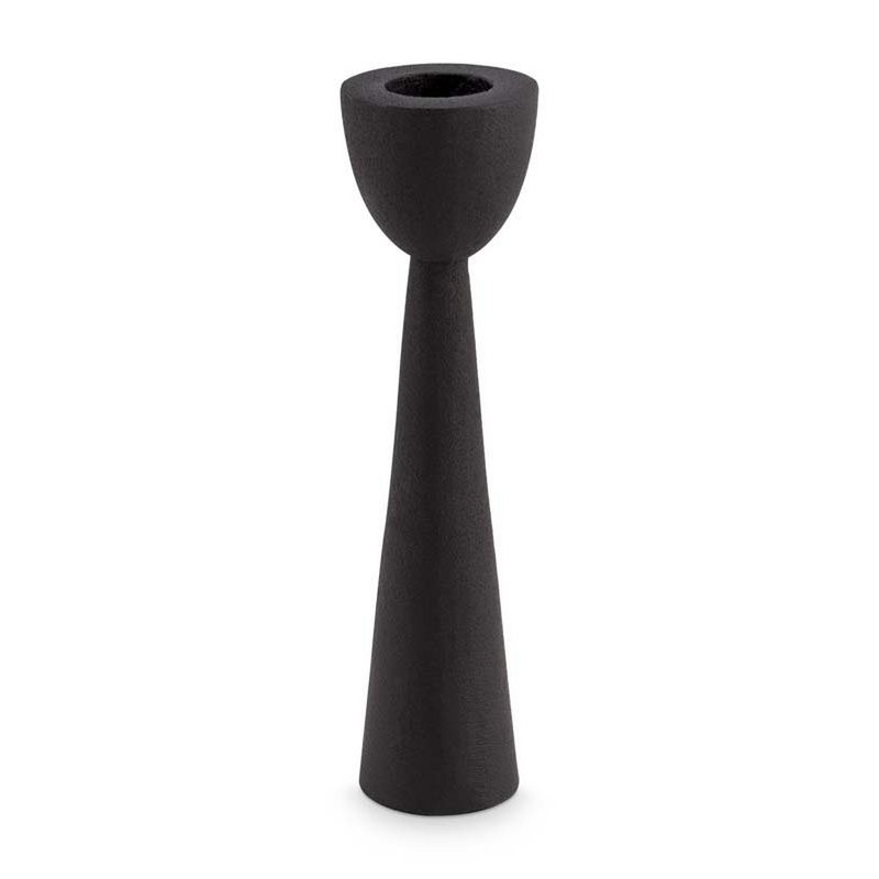 Candle Holder Metal Black 16cm