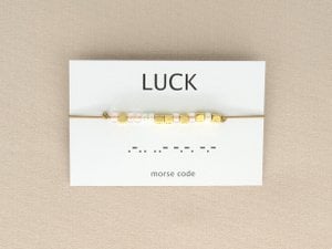 Morse code armband Luck (zilver,rosé goud,goud)