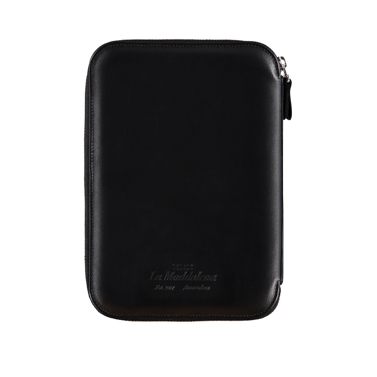 Estuche de viaje de cuero Lena - negro