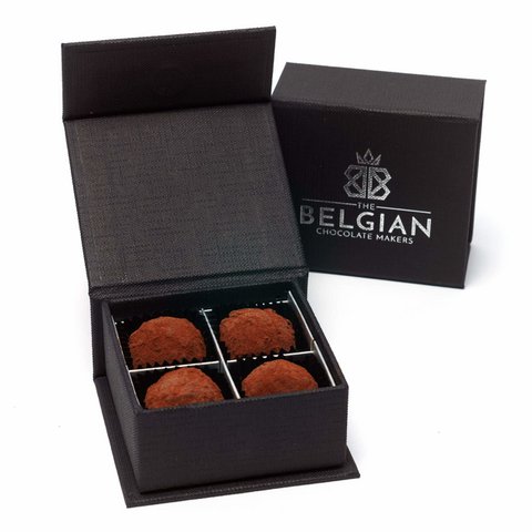 Belgische Schokoladentrüffel-Geschenkbox (Kakao) 50 Grs