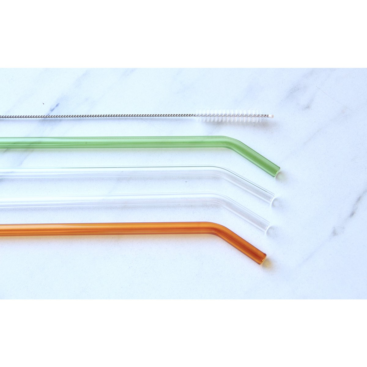 Strohhalme aus Borosilikatglas in gemischten Farben – 4er-Pack