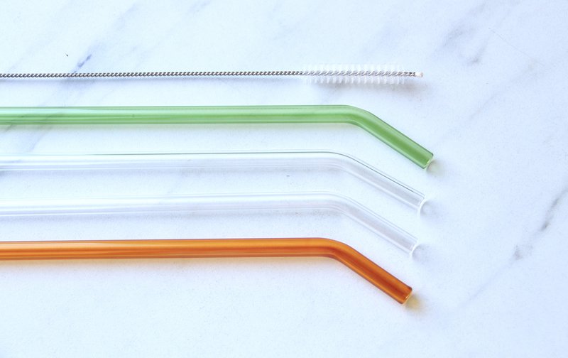 Strohhalme aus Borosilikatglas in gemischten Farben – 4er-Pack