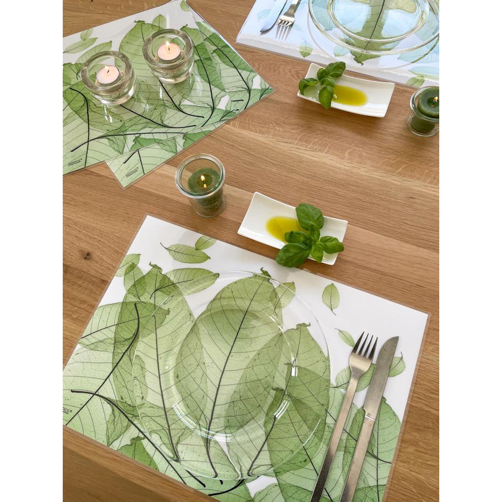 Artipics manteles individuales verde suave manteles individuales plástico lavable 4 piezas cada uno 42 x 30 cm verde pastel decoración de mesa sencilla para la cocina, comedor, invitados, interior, exterior