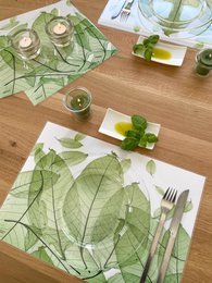 Podkładki Artipics miękkie zielone podkładki zmywalny plastik 4 sztuki każda 42 x 30 cm pastelowa zieleń prosta dekoracja stołu do kuchni, jadalni, gości, wewnątrz, na zewnątrz