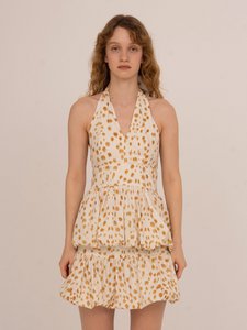 Ballon-Neckholder-Top mit Rehkitz-Print
