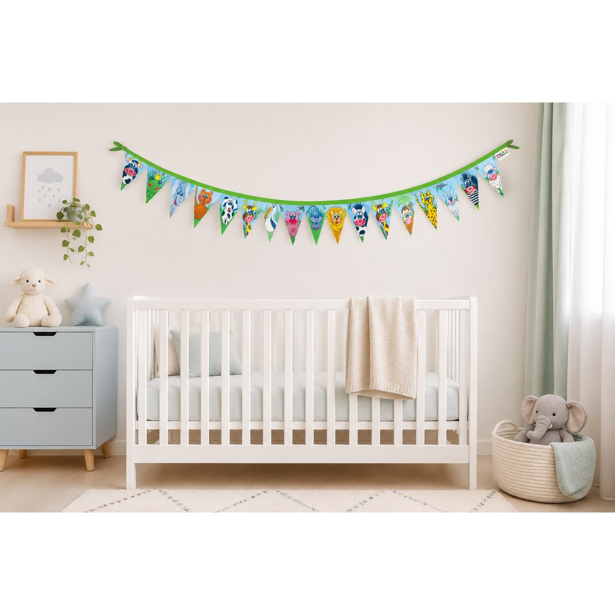 PukArt® | Ghirlanda Nascita in Feltro | Dolce bambino | Doppia faccia