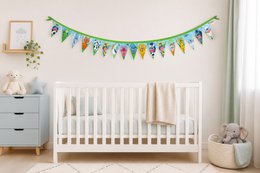 PukArt® | Ghirlanda Nascita in Feltro | Dolce bambino | Doppia faccia