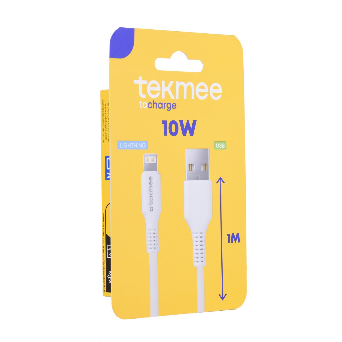 Weißes flexibles Ladegerät für iPhone 1 Meter Micro Lightning/USB