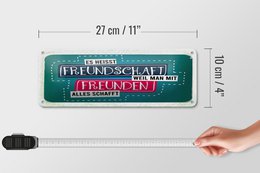 Targa in latta con scritta 27x10 cm Amicizia perché con gli amici puoi fare tutto