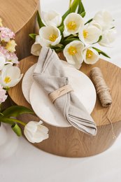 Monogrammed Ash Wood Napkin Ring, Stylish Oval Table Accessory, Perfect Custom Wedding or Holiday Gift, Wedding Favor, Christmas Party Decor