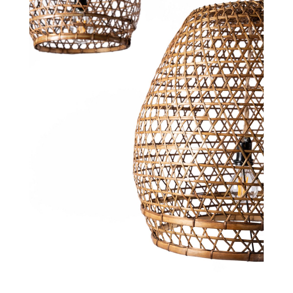 Mawar natural ratan roof pendant lamp.