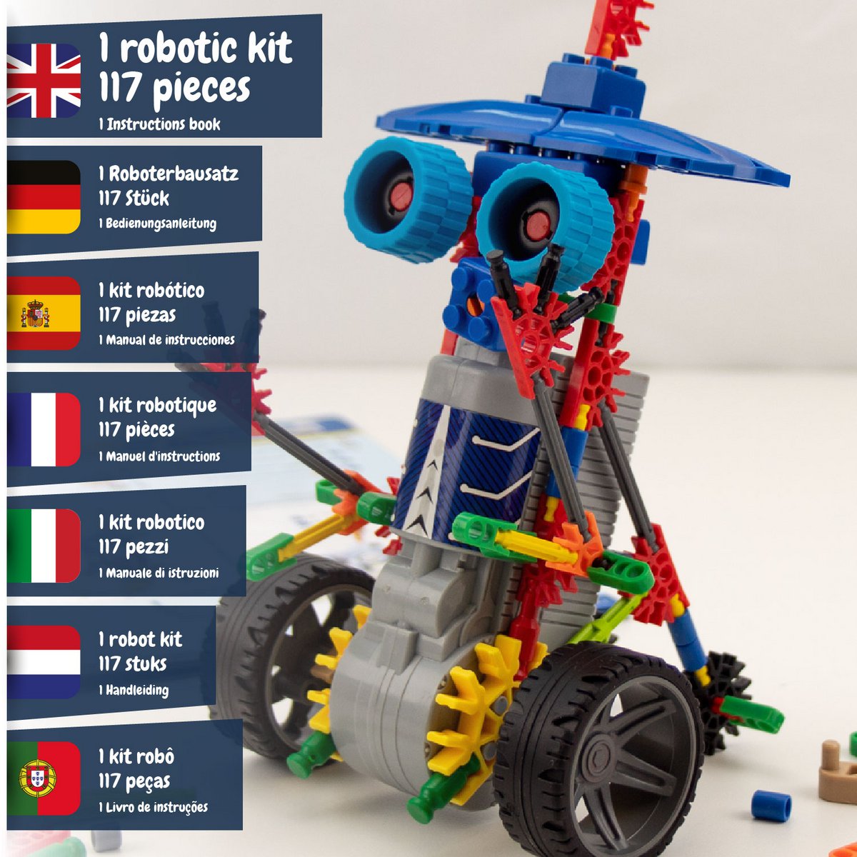 Science4you - Deltabot Robot Building Kit for Kids 8-14 Years - Build Your Own Robot with this Construction Kit, Robotics Kit with 117 Pieces, Educational Toys for 8 Year Olds, Stem Toys Age 8+