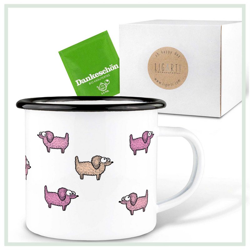 Emailletasse – Pudel Rudel