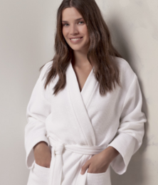 Naturlig badekåbe hvid (unisex)