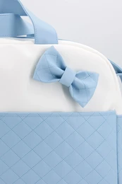 Sac de maternité matelassé pour bébé avec nœud, bleu