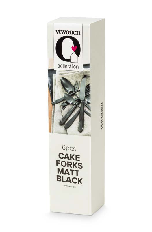Set/6 Cake Forks Matt Black