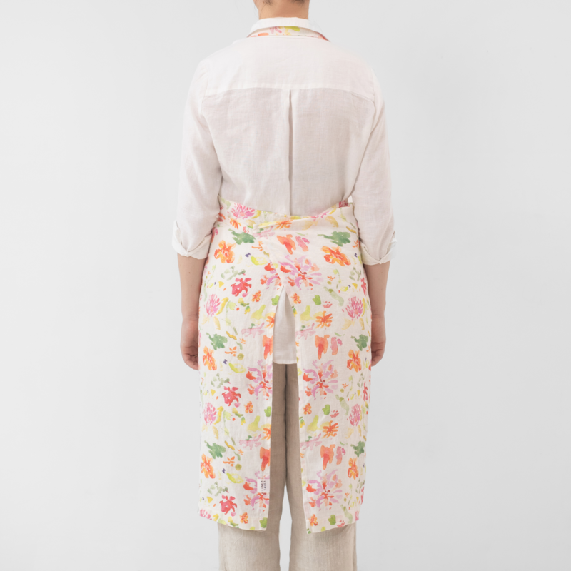 Wildflower Flow Linen Chef Apron