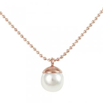 Chaîne avec perle sur chaîne boule rose