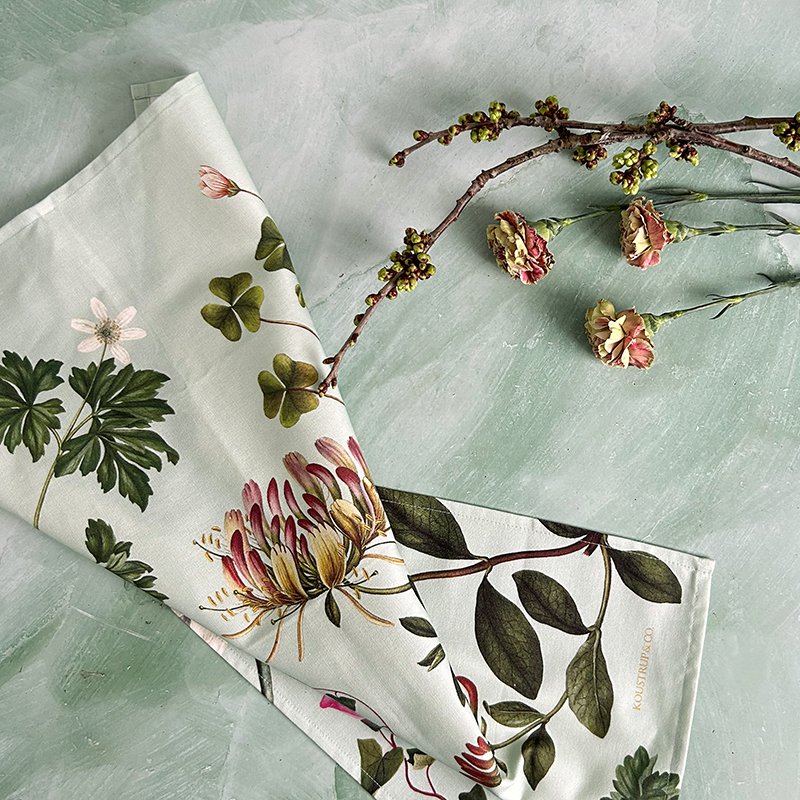 Organic tea towel - The Flora Danica Atlas