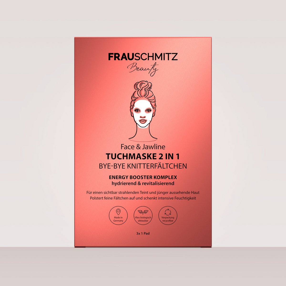 NEU: Tuchmaske 3er Set-BYE-BYE Knitterfältchen