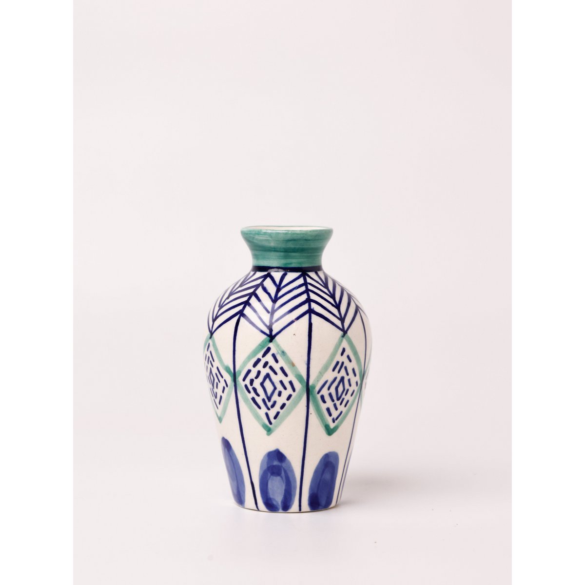 Hand-Painted Ceramic Vase - Set of 3, 4-inch Tall