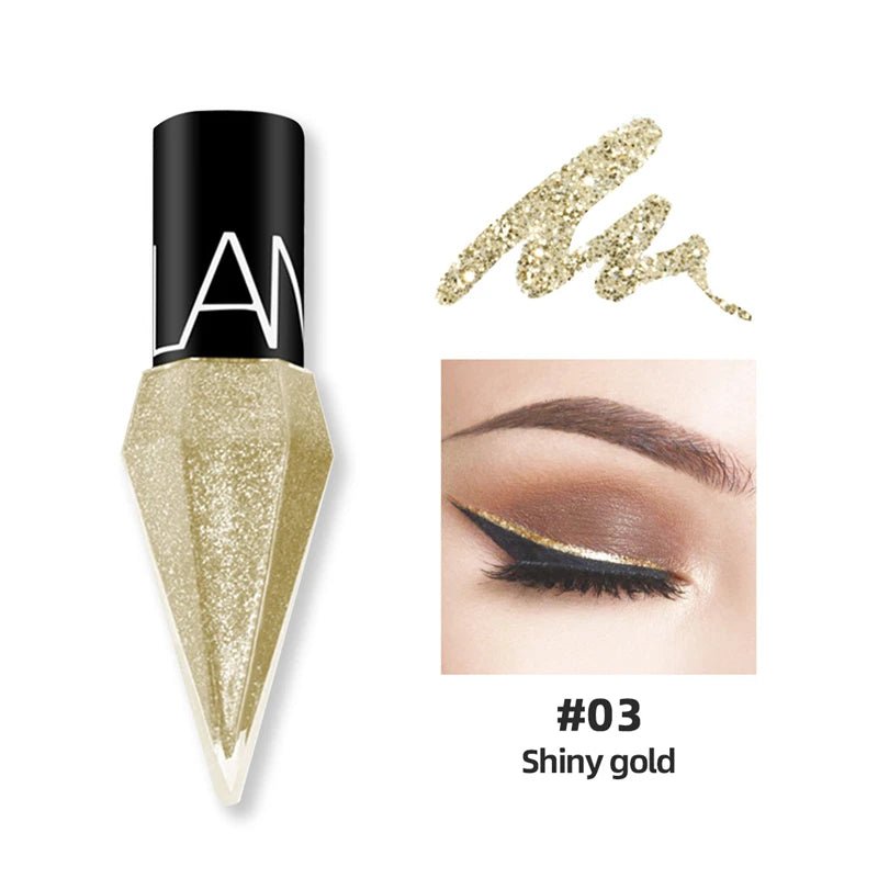 Nieuwe professionele glanzende eyeliners cosmetica voor vrouwen pigment zilver rose goud kleur vloeibare glitter eyeliner goedkope make-up