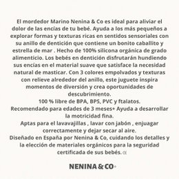 Anneau de dentition bébé en silicone bio vert marine (+3M) Soulagement des gencives - Nenina & Co