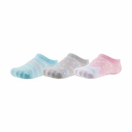  Colorful, patterned girls' sneaker socks in sizes 23/26, 27/30, 31/34, and 35/38. Includes ice cream, jungle, fantasy, sea, and pastel color designs.