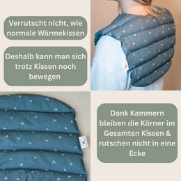 Naked pillows filled with organic spelled - heart blue