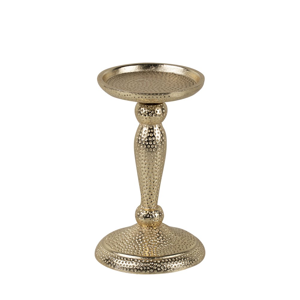 candlestick hammered champagne gold 16.5x10cm