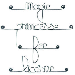Lot de petits messages en fil de fer - FÉÉRIQUE : Fée, Licorne, Magie, Princesse
