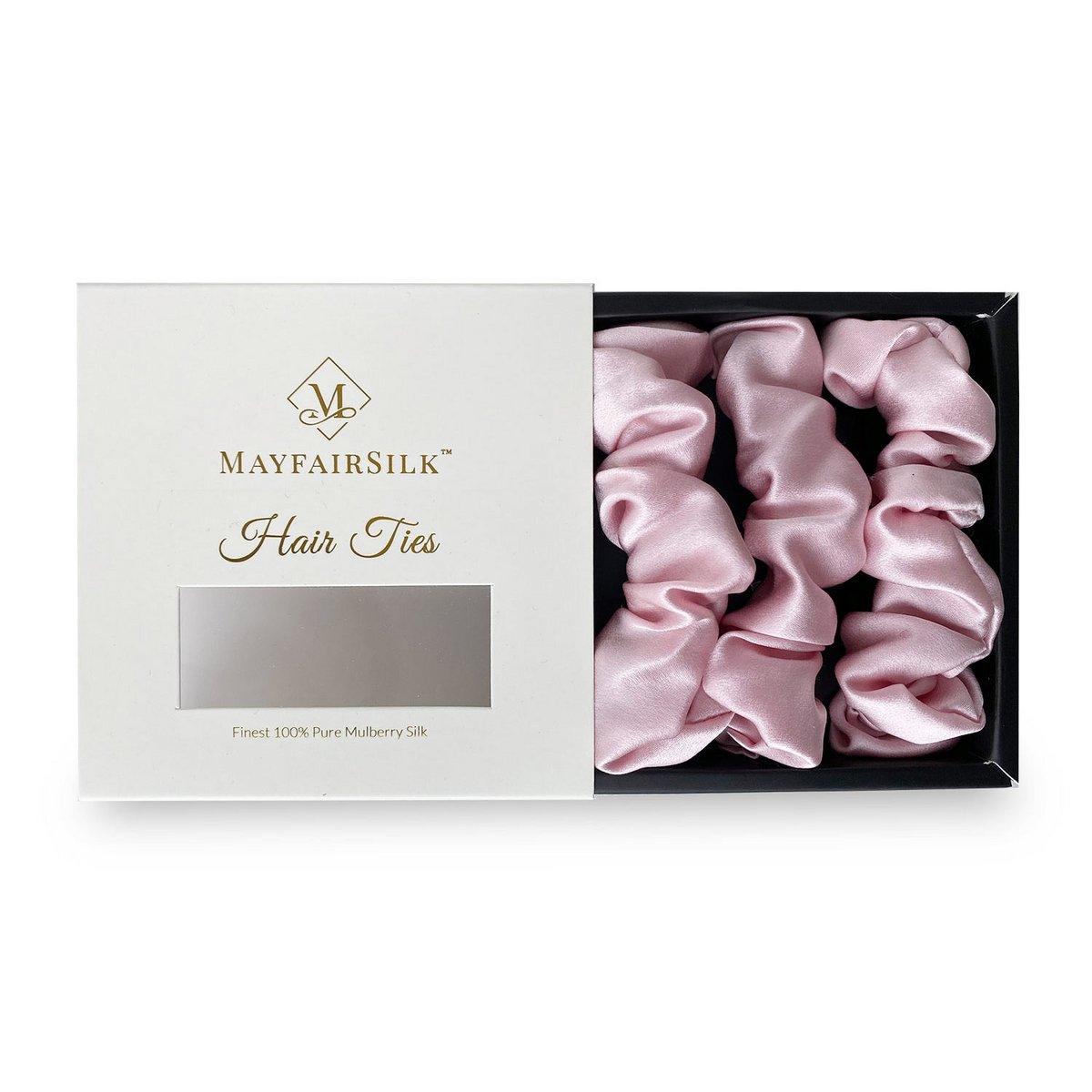Precious Pink Silk Scrunchies Set