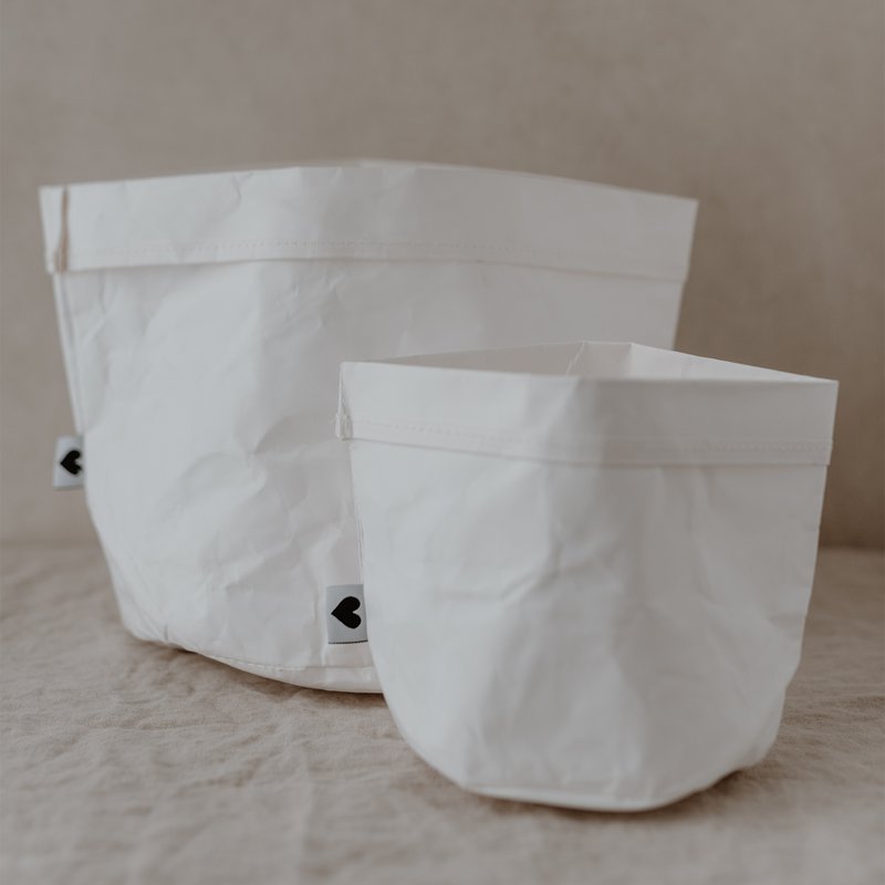 Paperbag sæt med 2 hvide (PU = 6 sæt)