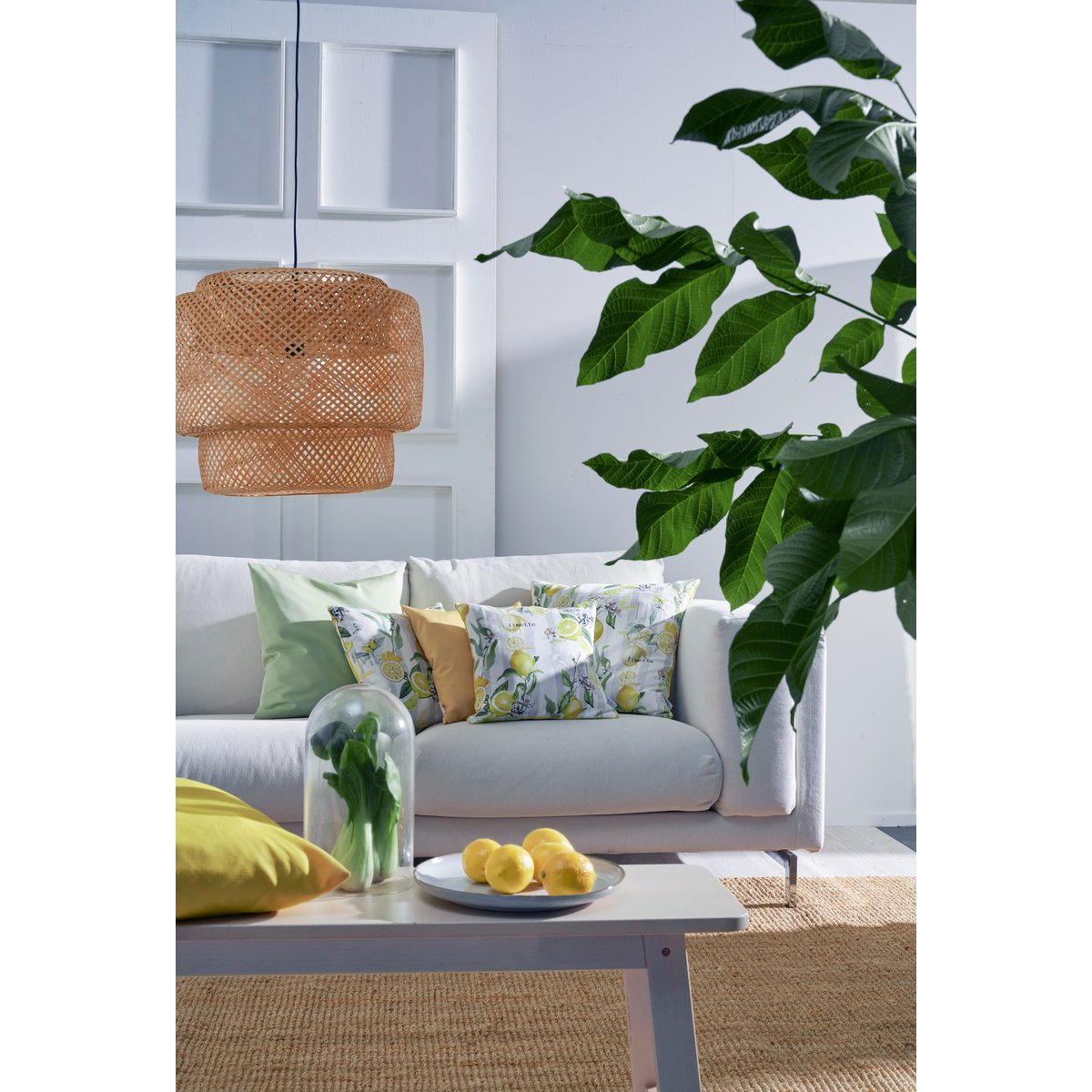 7303 cojín gris/blanco/amarillo/verde - 39X39