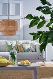 7303 cushion gray / white / yellow / green - 39X39