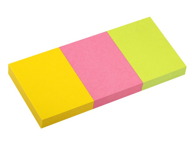 Info notes 50x40mm assorti van 3 kleuren