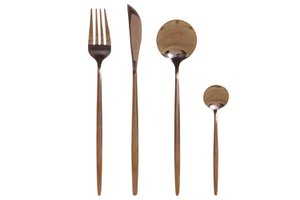 CUBERTERIA SET 16 INOX 3X1,5X13 3MM BRONCE SM183746