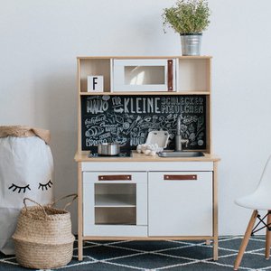 Chalkboard foil and back panel for IKEA children's kitchen